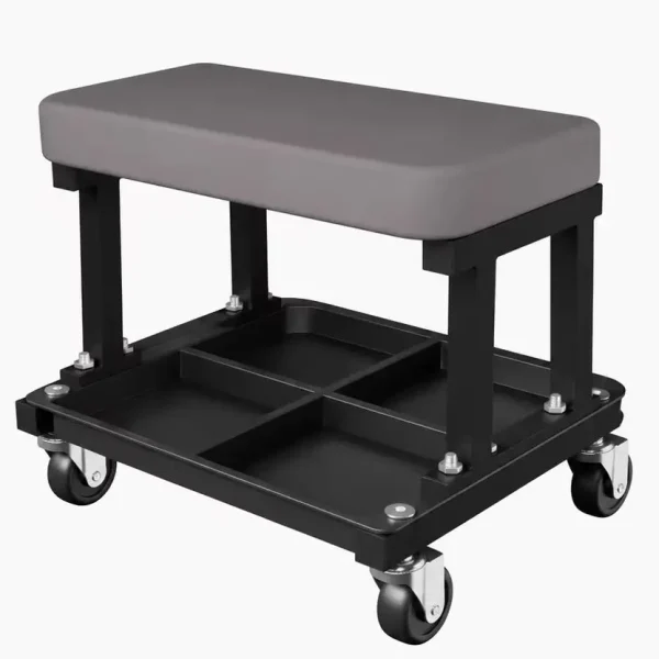 Outdoor Garden Padded Storage Stool with Wheels