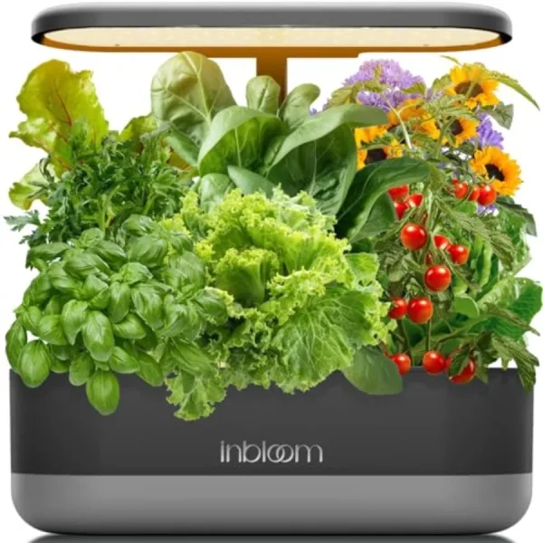 Indoor herb gardening hydroponics system with 12 pods