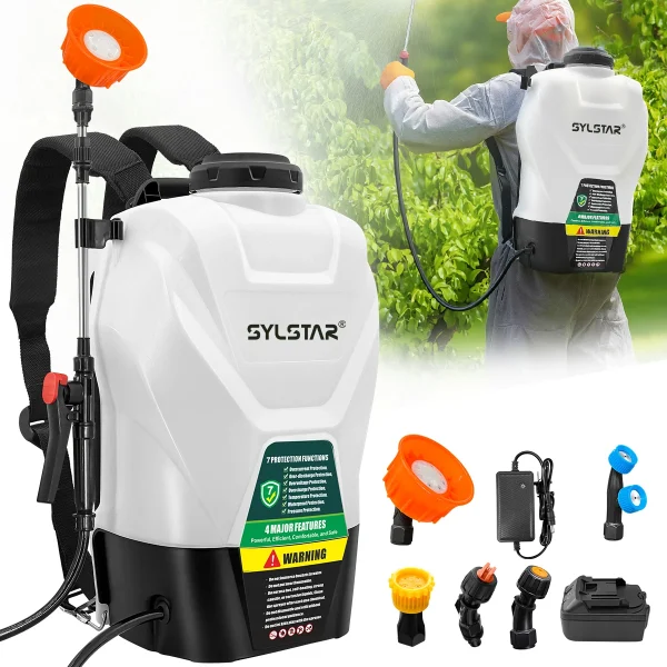 Backpack Sprayer Battery Powered 4.2 Gallon 100 PSI